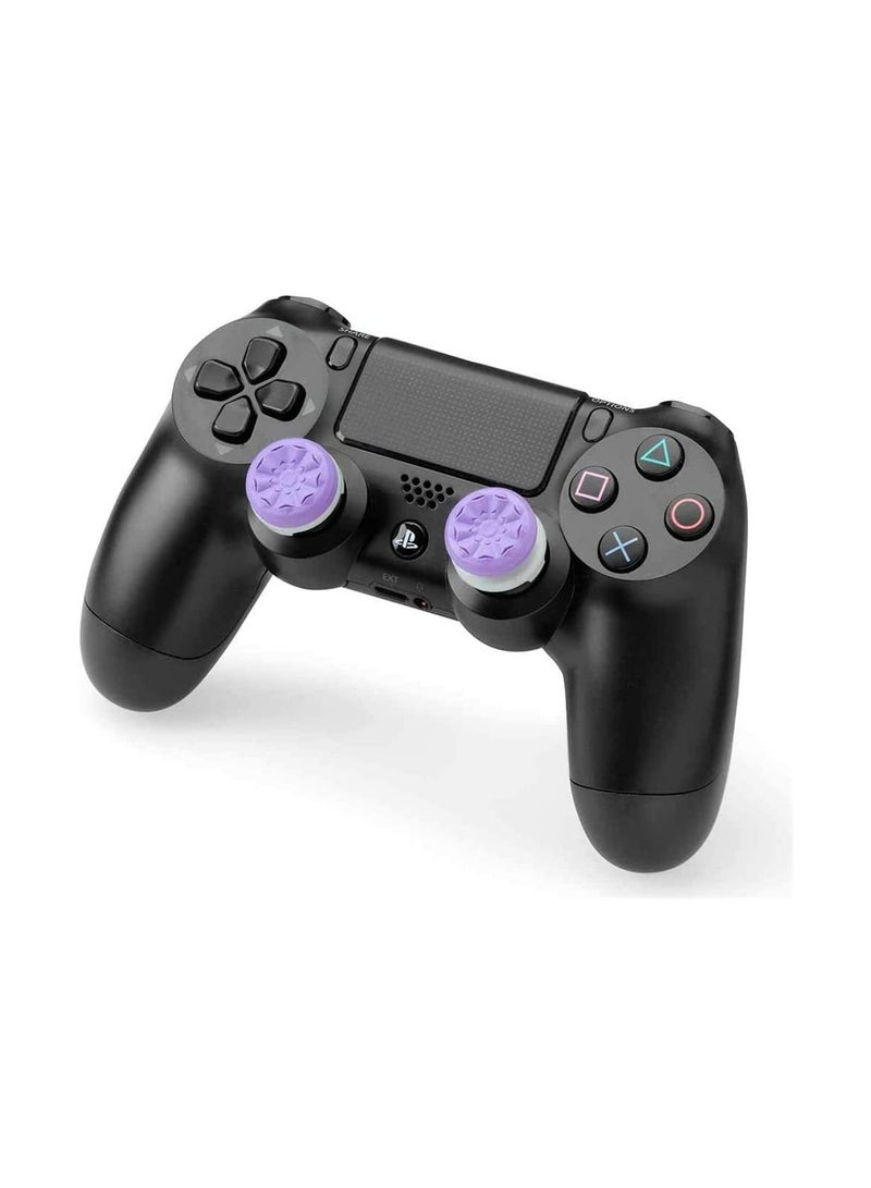 غنافوتو عصا الإبهام ذات الأداء العالي Galaxy Purple لبلاي ستيشن 4 (PS4) وبلاي ستيشن 5 (PS5)، أداء قبضة تحكم متوافق، أغطية عصا الإبهام ذات طابع المجرة (1 عالية الارتفاع، 1 متوسطة الارتفاع، بنفسجي) - Image 3