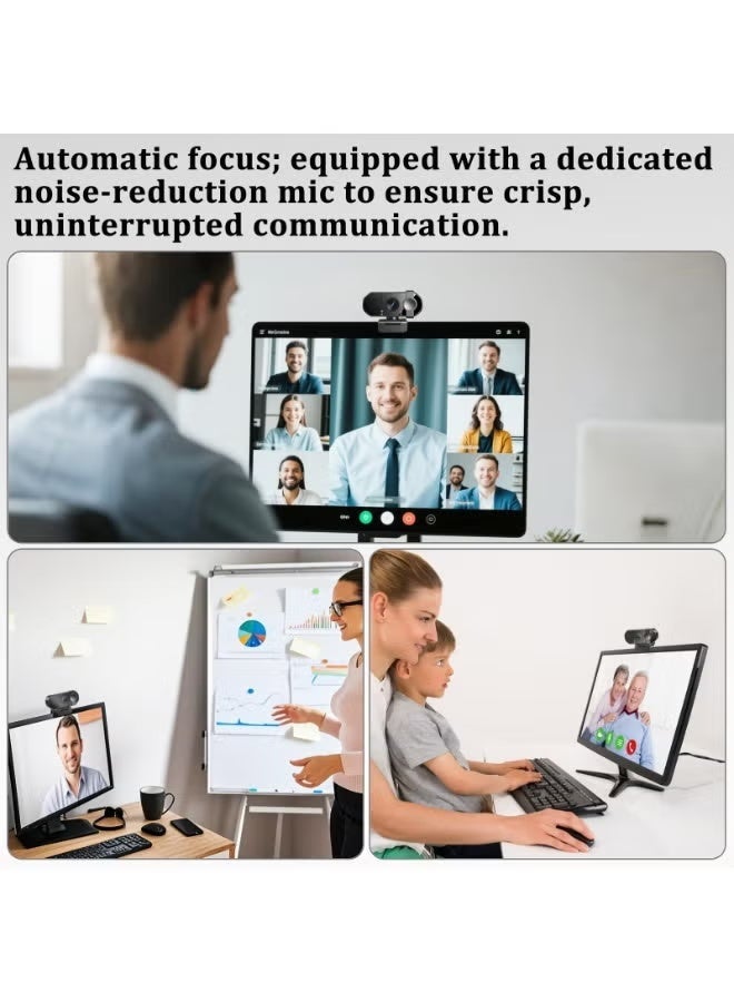 4K Webcam for PC with Microphones, Autofocus, Privacy Shutter & Tripod Mount, USB Plug & Play Streaming Camera for Zoom, YouTube, Gaming - Image 5