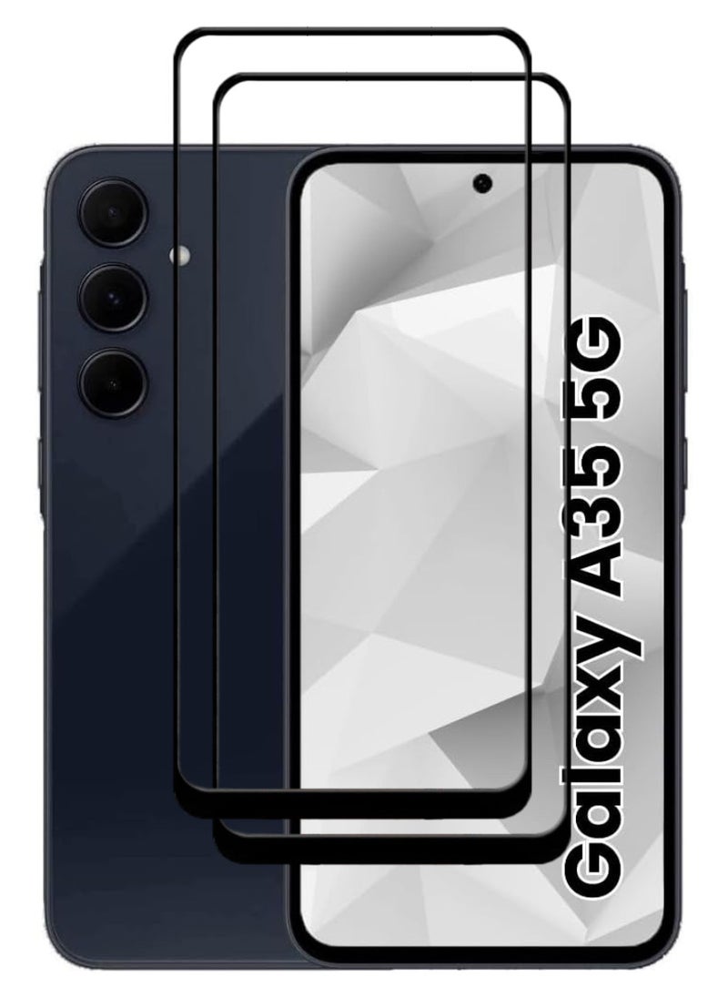 ACLIX 2 Pieces Tempered Glass Screen Protector Antistatic ESD Dustproof Premium Quality High Definition Designed For Samsung Galaxy A35 - Image 1