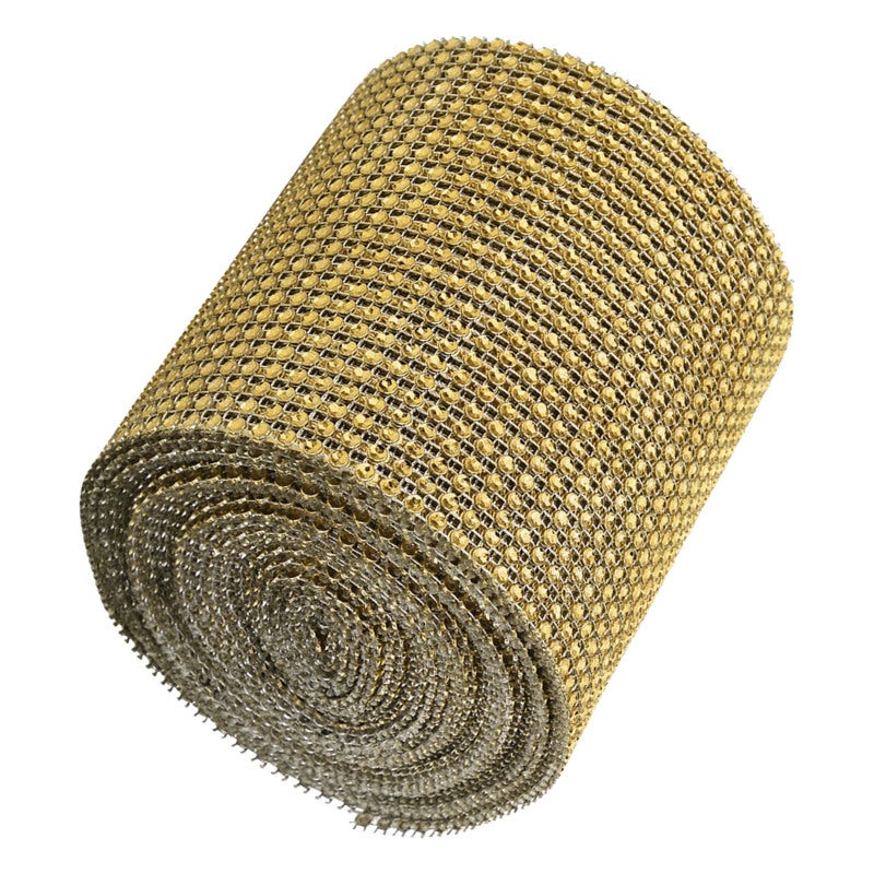Rhinestone Ribbon: 24 Rows Gold, Thickened Electroplated For Long-Lasting Brightness - Exquisite Flat Workmanship, 9m/10 Yard Trim for Wedding Decoration, Bridal Clothing, DIY Crafts - Image 4