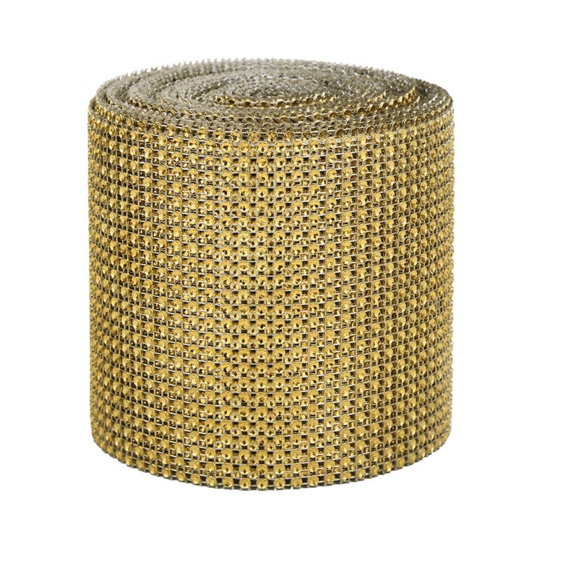 Rhinestone Ribbon: 24 Rows Gold, Thickened Electroplated For Long-Lasting Brightness - Exquisite Flat Workmanship, 9m/10 Yard Trim for Wedding Decoration, Bridal Clothing, DIY Crafts - Image 2