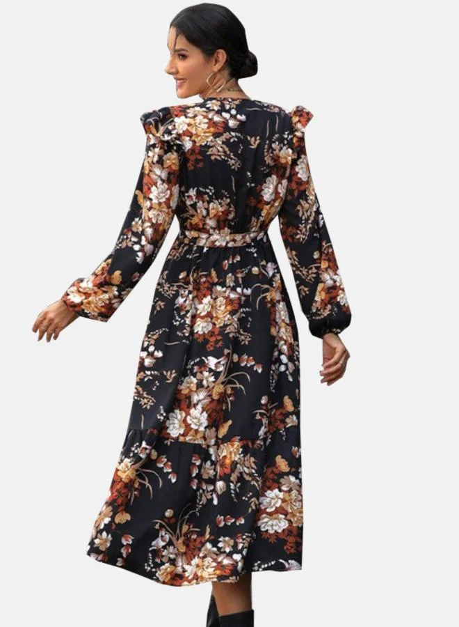 YUNIQEE Floral Print Midi Dress