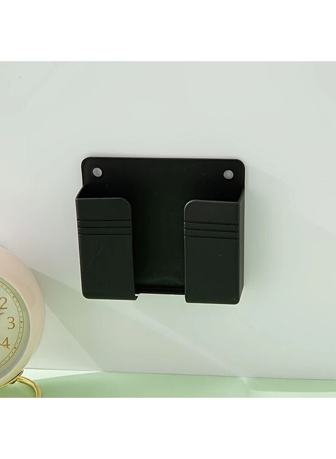 Black Wall Mounted No Drill Charger Station Organizer For Phones Remotes - Image 1