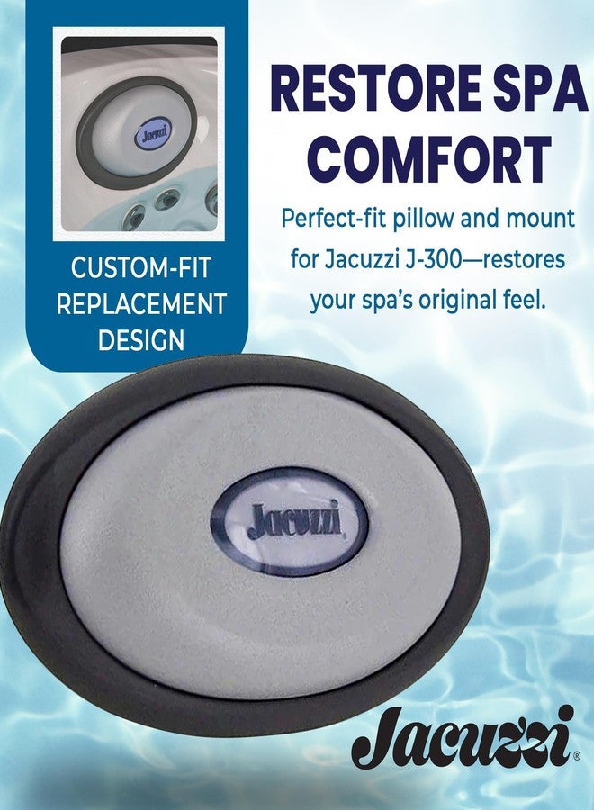 جاكوزي وسادة جاكوزي بيضاوية من سلسلة J-300 مع مسند ظهر، وسادة سبا بديلة لحوض الاستحمام الساخن، وسادة مريحة لمسند الرأس سهلة التركيب، تصميم فينيل متين للاسترخاء وترقية السبا - Image 2