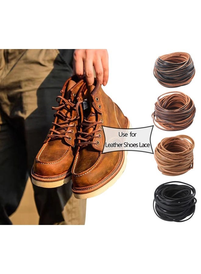Picheng 3mm Flat Genuine Leather Cord, 5Yards Strip Cord Braiding String Very Suitable for Jewelry Making, Leather Shoe Lace, Garden Tools，Toys，Woven Bags，DIY Crafts Projects (Dark Brown) - Image 4