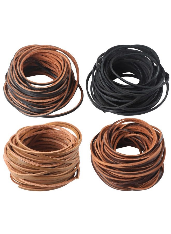 Picheng 3mm Flat Genuine Leather Cord, 5Yards Strip Cord Braiding String Very Suitable for Jewelry Making, Leather Shoe Lace, Garden Tools，Toys，Woven Bags，DIY Crafts Projects (Dark Brown) - Image 3
