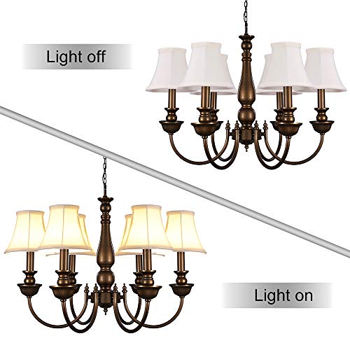 Wellmet Chandelier Shades, ONLY FOR CANDELABRA BULBS, Clip-on Fitter Lamp Shades, 3" X 6" X 5", 6 pcs Set - Image 4