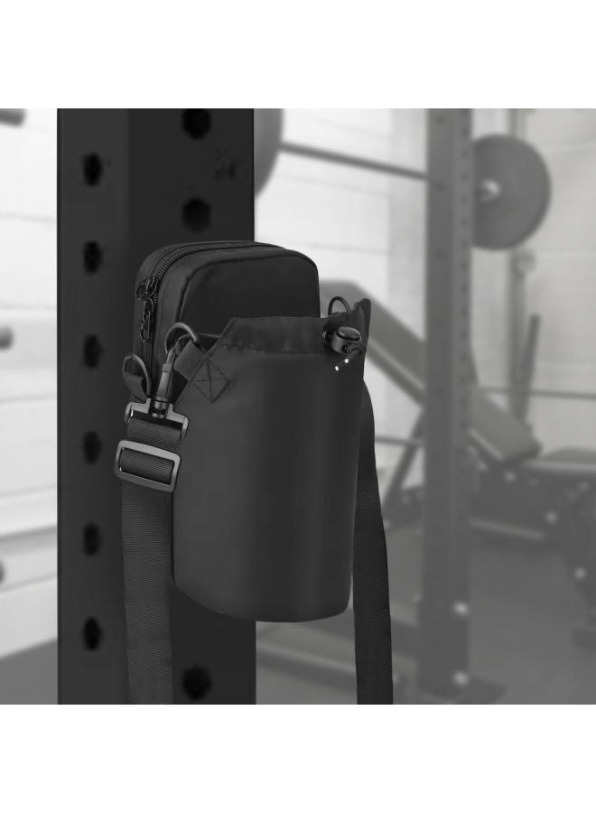 Generic Magnetic Suction Backpack Gym Sports Leisure Water Bottle Sling Bag Messenger Bag Custom Cross-border-Color:Black (without Magnet)  - Image 2