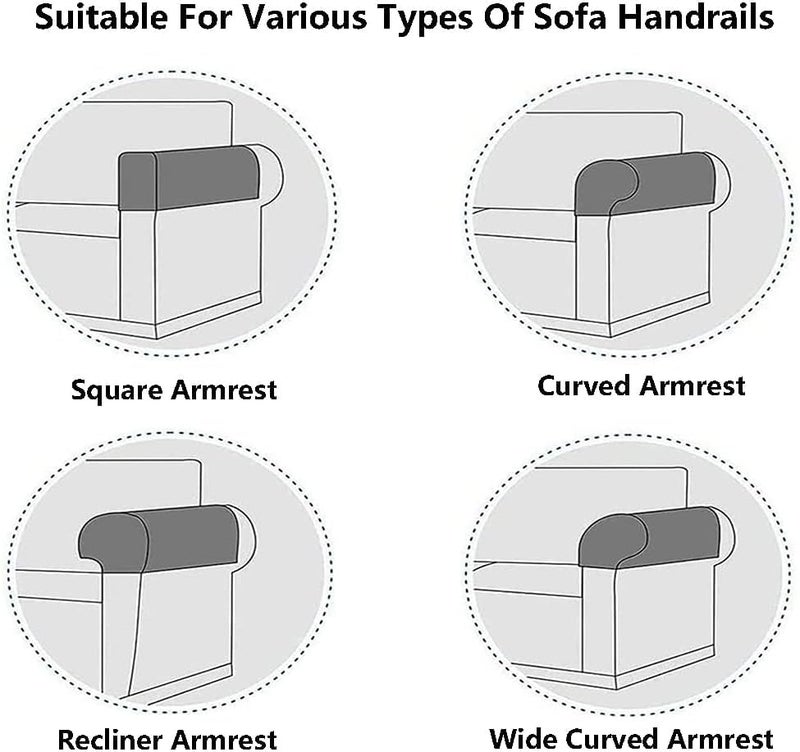Chaexii Soft Sofa Armrest Covers, Skin-Friendly Stretch Polyester Armrest Covers, Comfortable Scratch Resistant Sofa Armrest Cover for Square Armrest/Curved Armrest/Reclining Armrest, One Pair,Ivory - Image 5