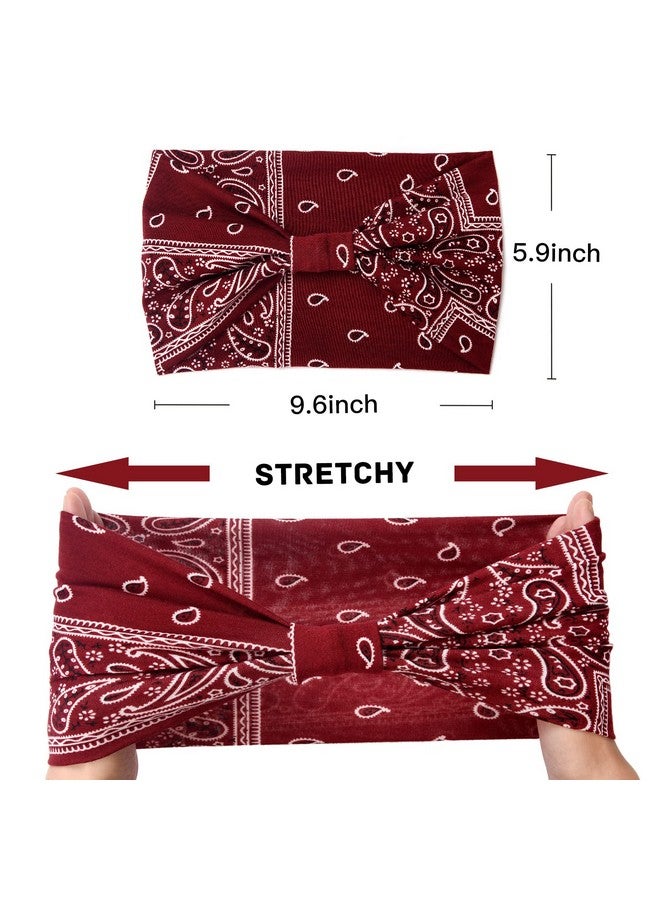 يشان عصابات رأس باندانا واسعة للنساء، عصابات رأس عمامة كبيرة، أغطية رأس معقودة، عصابات شعر مرنة لليوجا، عصابات رأس سميكة للنساء والفتيات ذوات البشرة السمراء - Image 2