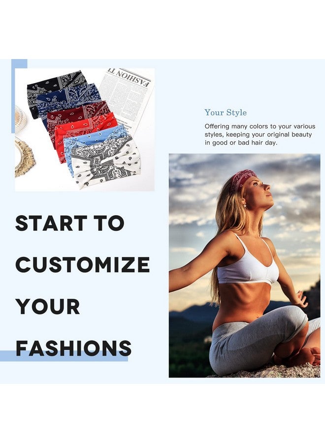 يشان عصابات رأس باندانا واسعة للنساء، عصابات رأس عمامة كبيرة، أغطية رأس معقودة، عصابات شعر مرنة لليوجا، عصابات رأس سميكة للنساء والفتيات ذوات البشرة السمراء - Image 5