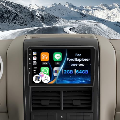 AMprime [2+64G] Android 15 Car Stereo for Ford Explorer 2005-2010 with Wireless Carplay&Android Auto,10.1 Inch Touch Screen Car Radio with Mirror Link Bluetooth FM/RDS Radio WiFi GPS EQ SWC - Image 1