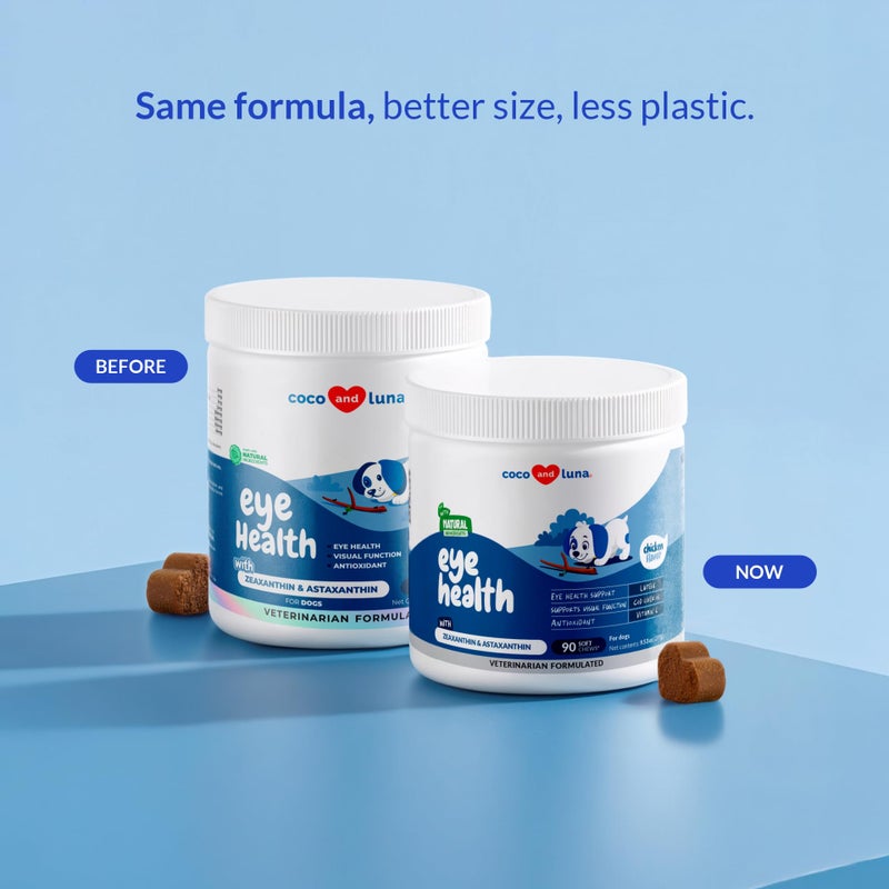 Coco and Luna Eye Support for Dogs - 90 Soft Chews - Dog Supplements for Vision, Eye Vitamins for Dogs, with Cod Liver Oil Antioxidant, Dog Omega Supplement, Omega 3 EPA and DHA Fatty Acids. - Image 2