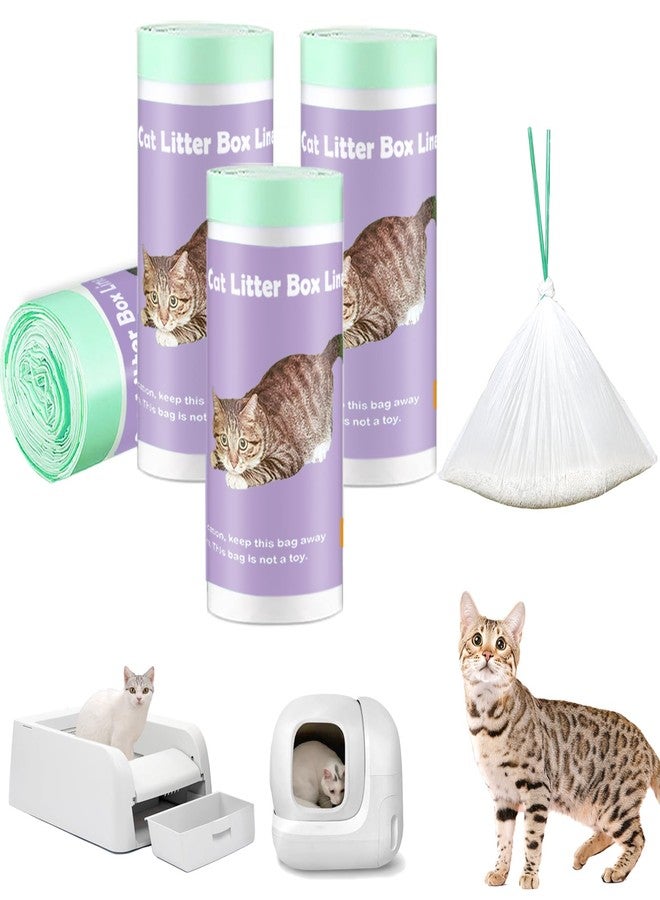 Mooydee 100 Pack Cat Litter Box Liner Bags Compatible with Petsafe for Clumping & for Smartspin Self-cleaning Litter Box, Thick Heavy Duty Drawstring Waste Drawer Liners Compatible with PURA X/MAX -23" x 12" - Image 1