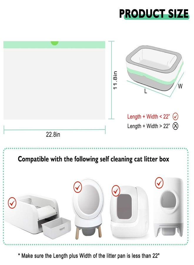 Mooydee 100 Pack Cat Litter Box Liner Bags Compatible with Petsafe for Clumping & for Smartspin Self-cleaning Litter Box, Thick Heavy Duty Drawstring Waste Drawer Liners Compatible with PURA X/MAX -23" x 12" - Image 2