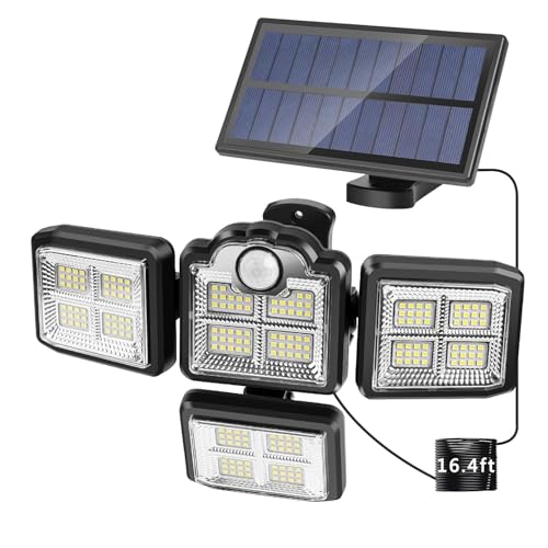 kh Solar LED Floodlight Outdoor 38W 6000LM, 6000K Motion Sensor Light with Remote Control, IP65 Waterproof, Separated Solar Panel Security Light for Yard, Patio, House - Image 1