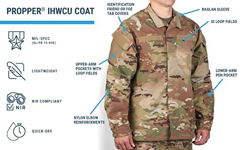 Propper Men's Standard Hot Weather IHWCU Coat, OCP, Large Long - Image 4