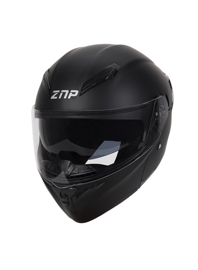 Znp808 Motorcycle Helmet For Men And Women, Flip-up Visor, All-season Universal Electric Motorcycle Full-face Helmet, Matte Black, Size L - Image 5