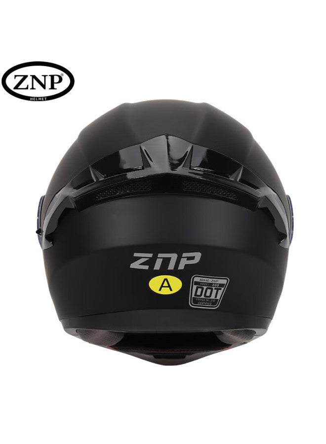 Znp808 Motorcycle Helmet For Men And Women, Flip-up Visor, All-season Universal Electric Motorcycle Full-face Helmet, Matte Black, Size L - Image 3