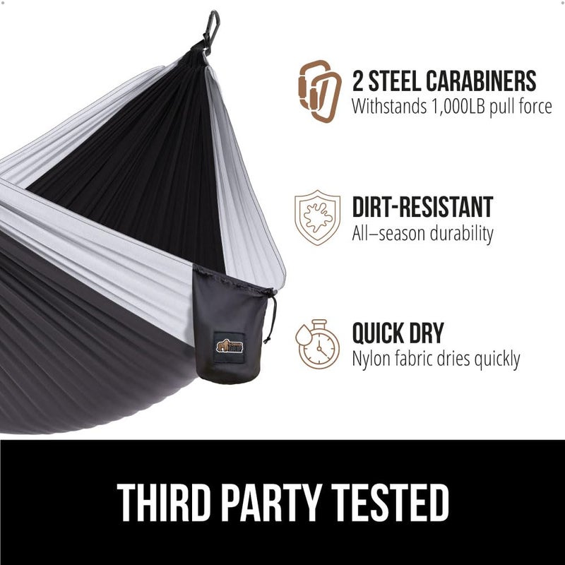 GORILLA GRIP Durable Camping Hammock with Heavy Duty Tree Straps, Portable Hammocks for Outside, Easy to Use Travel Swing Chair, Outdoor Camper Hiker Essentials, Backpacking Gear Gifts, Single, Green - Image 5