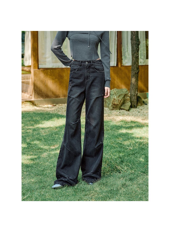 Waxbird Peacebird 2025 Spring Simple Pleated Fashion Jeans Women - Image 2