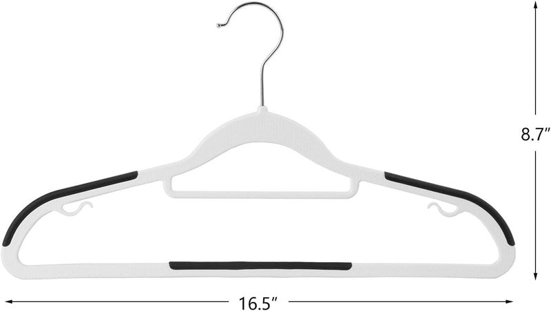 Zollyss Cloth Hangers Pack of 20 | Heavy Duty Plastic Hangers for Clothes Hanging | Non Slip Clothes Hangers | Slim 0.2" Space Saving Hanger Set | Wardrobe Hangers for Clothes Plastic | Black - Image 2