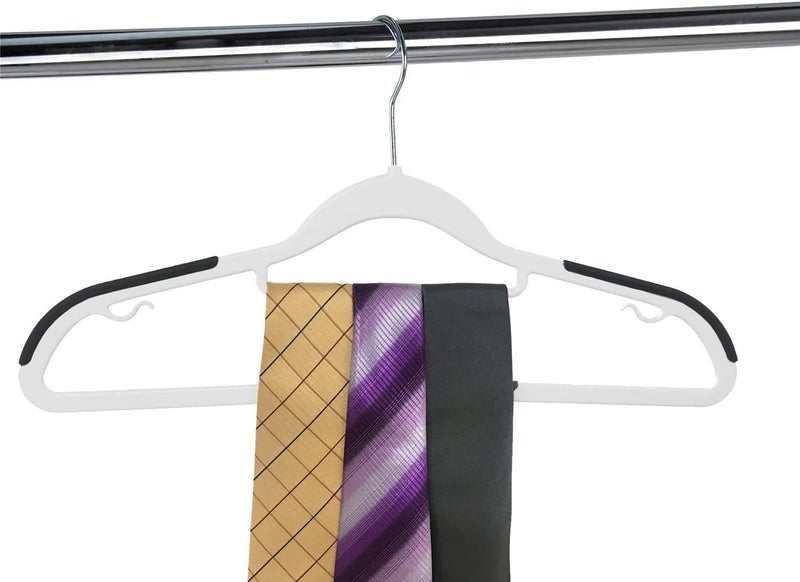 Zollyss Cloth Hangers Pack of 20 | Heavy Duty Plastic Hangers for Clothes Hanging | Non Slip Clothes Hangers | Slim 0.2" Space Saving Hanger Set | Wardrobe Hangers for Clothes Plastic | Black - Image 5