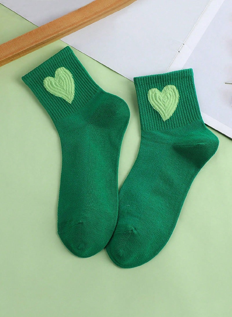 1 Pair Simple Love Heart Crew Socks Casual Cute Short socks Fashion Ankle Socks for Girl Women 