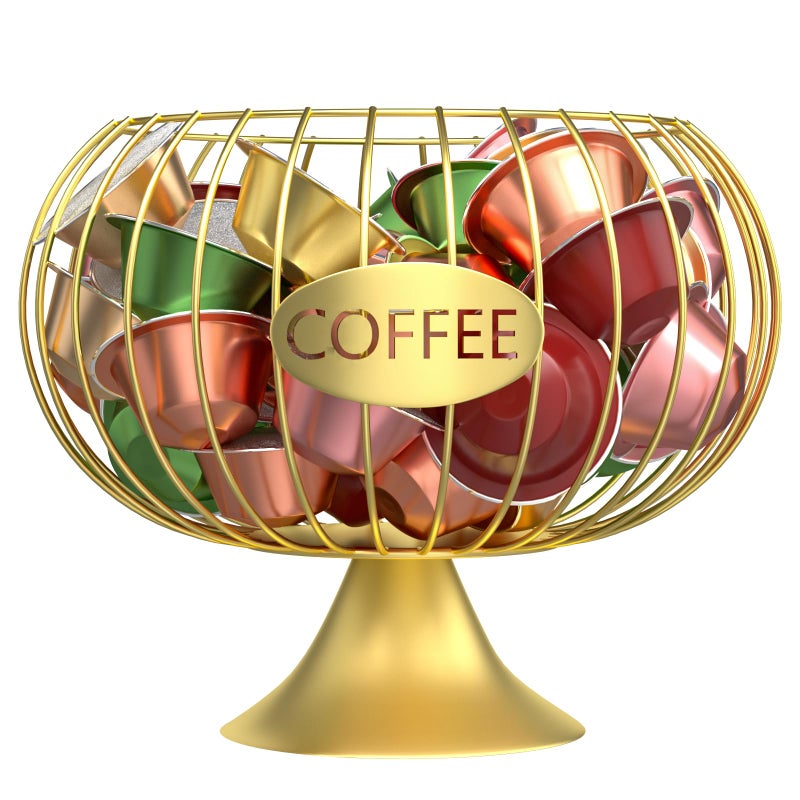CORTNK Coffee Pod Storage Large Capacity Gold K Cup Holder Organizer for Counter Coffee Bar Accessories Decor Station for Pods Espresso Capsules CreamerHCGold - Image 2