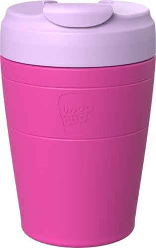 KeepCup Commuter Travel Mug - Insulated Stainless Steel Reusable Coffee Cup with Spillproof Flip Lid - 12oz/340ml - Fuschia Lilac - Image 1