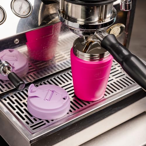 KeepCup Commuter Travel Mug - Insulated Stainless Steel Reusable Coffee Cup with Spillproof Flip Lid - 12oz/340ml - Fuschia Lilac - Image 4