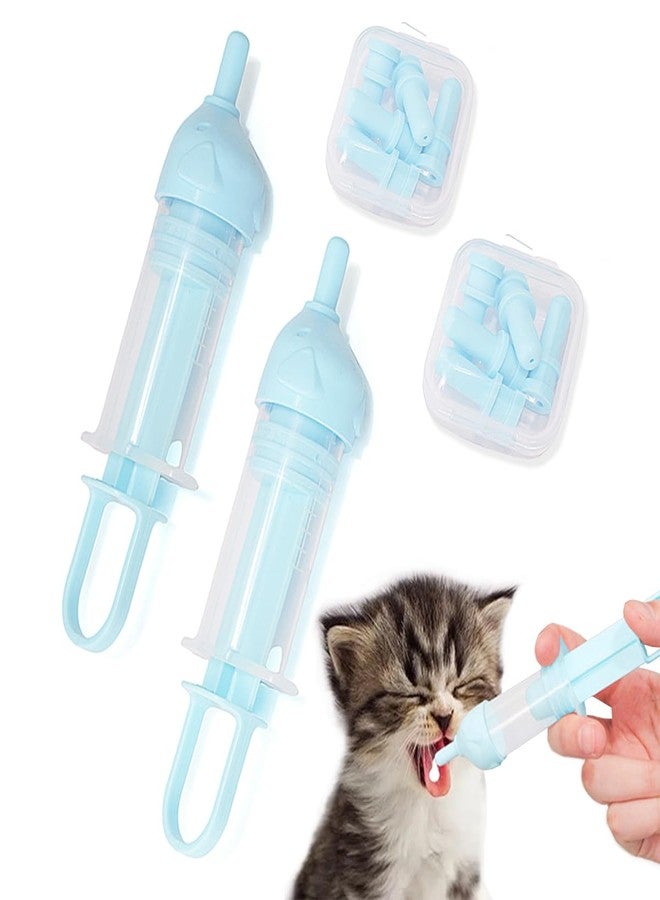 LogFaadCoi Kitten Bottle Feeding Kit for Nursing, Milk Bottles for Feeding Newborn Puppies,Anti-chocking Design,with 2 Syringes and 10pcs Replaceable Nipples (Blue) - Image 1