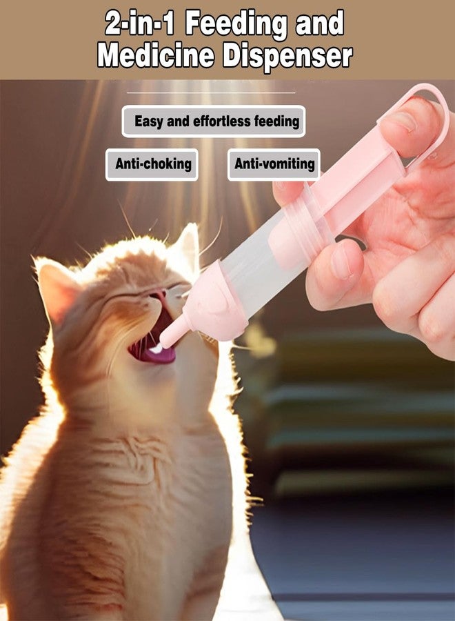 LogFaadCoi Kitten Bottle Feeding Kit for Nursing, Milk Bottles for Feeding Newborn Puppies,Anti-chocking Design,with 2 Syringes and 10pcs Replaceable Nipples (Blue) - Image 2