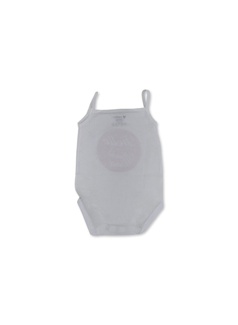 Baby Girls Cotton Bodysuit – White with Hello Mum & Dad Print - Image 2