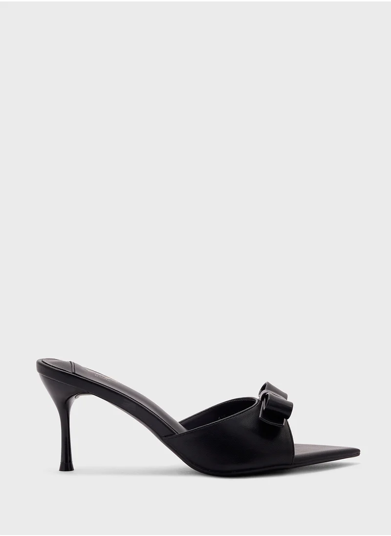 Ginger Bow Mule Heel Sandal