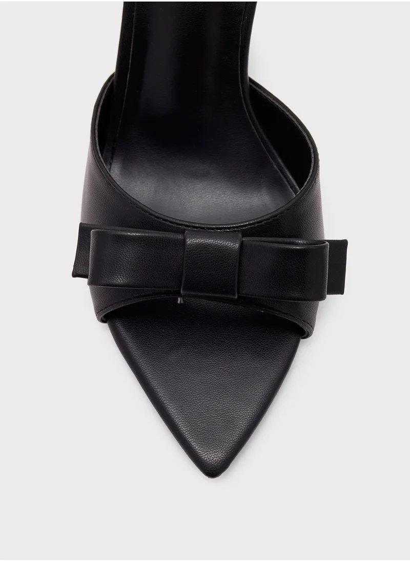 Ginger Bow Mule Heel Sandal