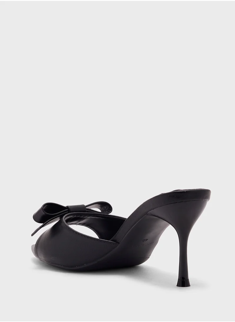 Ginger Bow Mule Heel Sandal