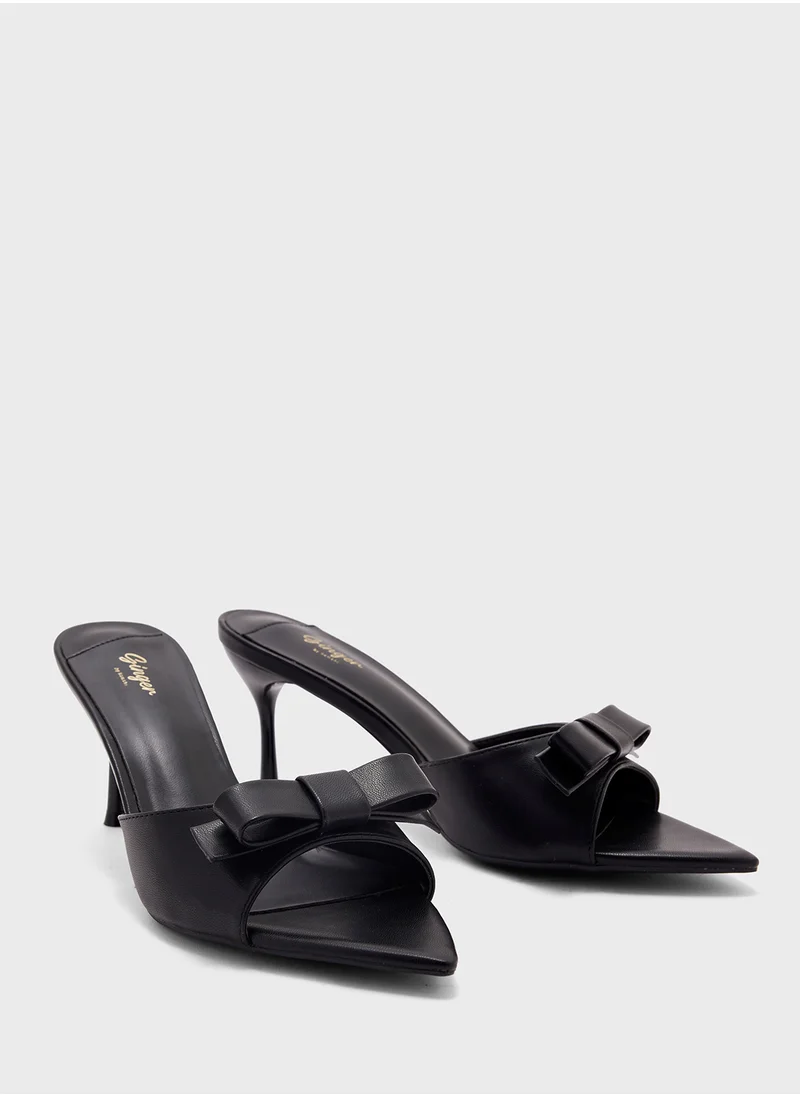 Ginger Bow Mule Heel Sandal