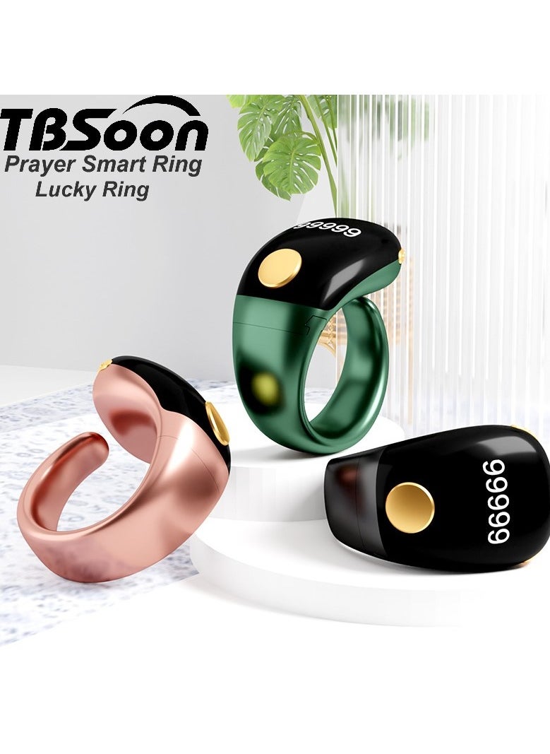 TBSoon Lightweight Prayer Smart Ring, Lucky Ring, Tasbih Counter, Large Battery, OLED Display,Digital Watch Ring,Tasbeeh Beads Ring,Electronic rosary,Forgiveness Ring, Ramadan Gift,Eid al-Fitr,Daily Wear & Gift Giving,for Man & Women,TBSoon iQIBLA Zikr Ring  - Image 2