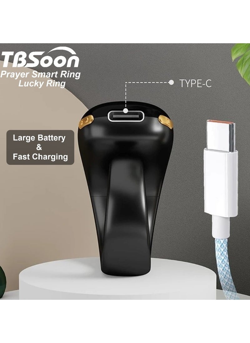 TBSoon Lightweight Prayer Smart Ring, Lucky Ring, Tasbih Counter, Large Battery, OLED Display,Digital Watch Ring,Tasbeeh Beads Ring,Electronic rosary,Forgiveness Ring, Ramadan Gift,Eid al-Fitr,Daily Wear & Gift Giving,for Man & Women,TBSoon iQIBLA Zikr Ring  - Image 4