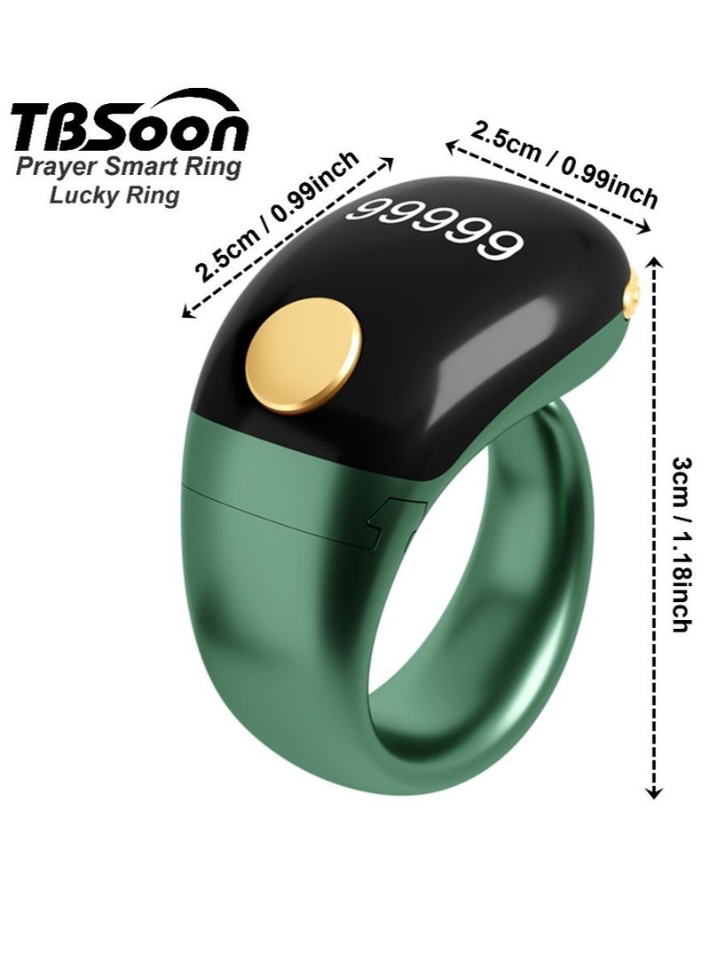 Lightweight Prayer Smart Ring, Lucky Ring, Tasbih Counter, Large Battery, OLED Display,Digital Watch Ring,Tasbeeh Beads Ring,Electronic rosary,Forgiveness Ring, Ramadan Gift,Eid al-Fitr,Daily Wear & Gift Giving,for Man & Women,TBSoon iQIBLA Zikr Ring