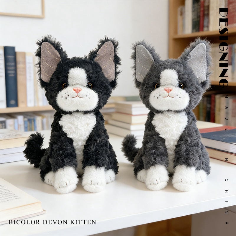 Lifelike Sitting Cat Plush Stuffed Animal Toy for Kids, Sleep Companion - Image 1