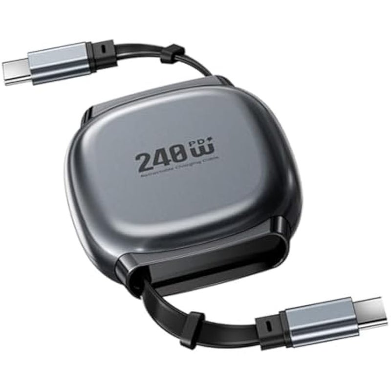 ANKOVO USB C Retractable Charging Cable, USB 2.0 Type C to C PD 240W Fast Charging 480Mbps Data Transfer Extension Cable - Image 1