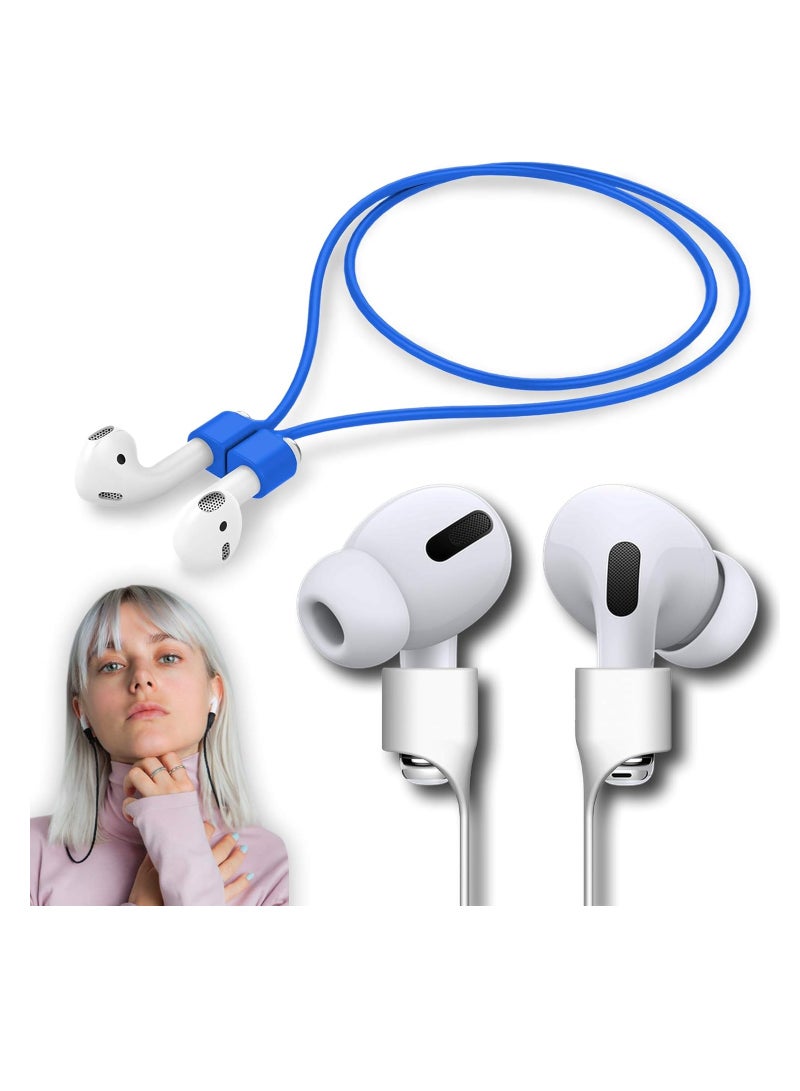 Colorful Magnetic Straps For AirPods Soft Silicone Lanyard Compatible With Airpods - Blue  - Image 1