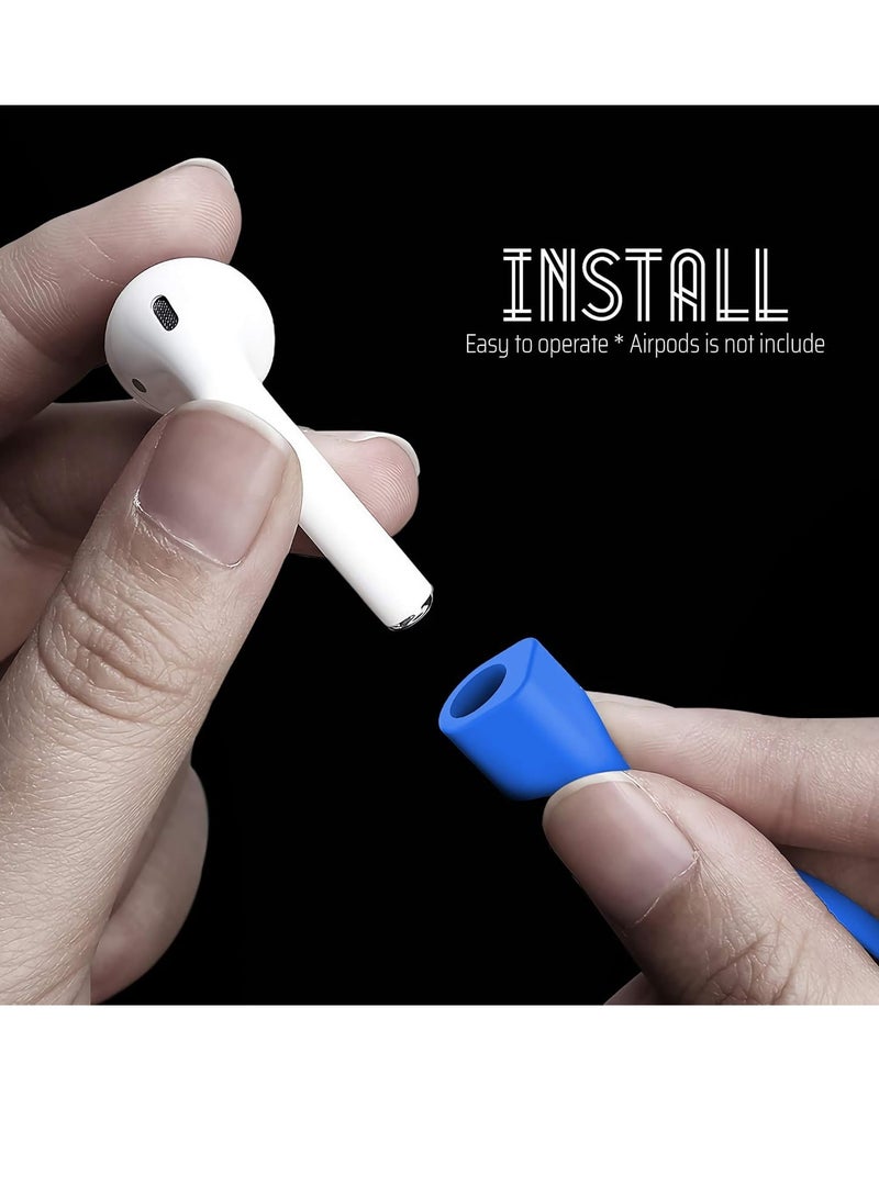 Colorful Magnetic Straps For AirPods Soft Silicone Lanyard Compatible With Airpods - Blue  - Image 2