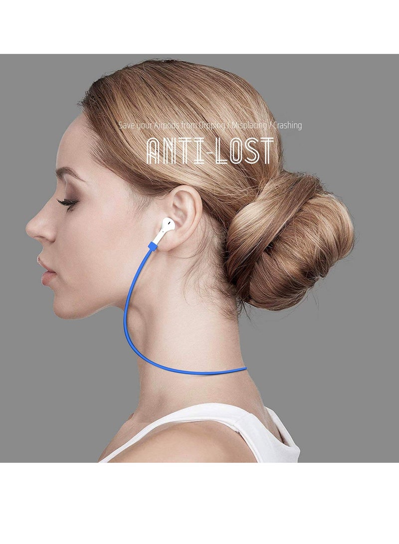 Colorful Magnetic Straps For AirPods Soft Silicone Lanyard Compatible With Airpods - Blue  - Image 3