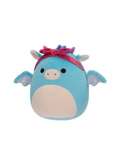 Squishmallows 7.5 inch Little Plush Tatiana Dark Teal Dragon W/Bandana , Officially Licensed Kellytoy Plush Toy, Colorful Soft Toy, Gift for Kids, Girls & Boys Washable Squishy Stuff Toy Multicolor All Age  - Image 2