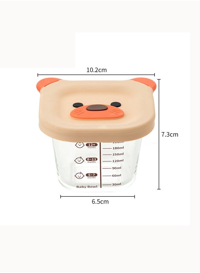 Aissiora Baby sealed bowls Baby glass food storage box Convenient children's food storage box Baby food bowl Cold and heat resistant Can be steamed and microwaved  - Image 2