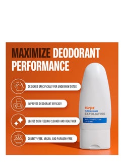 Carpe Carpe Exfoliating Underarm Scrub with Odor Protection, Underarm Exfoliator to Improve Deodorant Performance - Energizing Minty Fresh Smell - Armpit Scrub for Women and Men  - Image 2