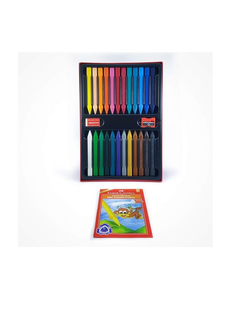 FABER-CASTELL - 24-Piece Grip Erasable Crayon Set Multicolor - Image 1